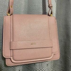 Light pink, long strap purse